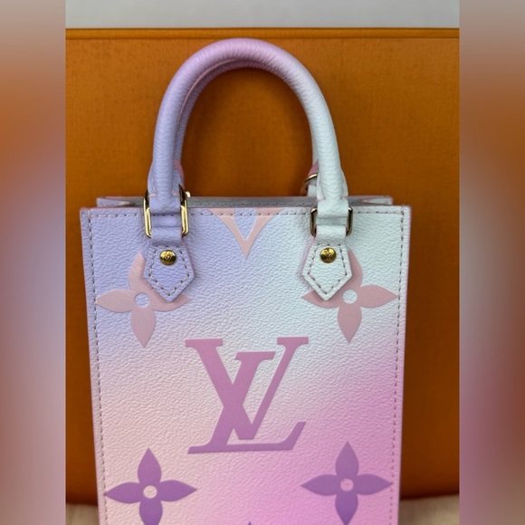 Louis Vuitton Petit Sac Plat Satchel Top Handle Bag Pastel Pink Canvas. - Picture 2 of 15
